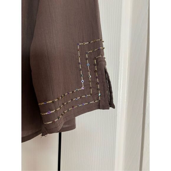 Sigrid Olsen Gauzy Sequin Embellished Top - Picture 3 of 7